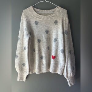 Kaisley size M, polka dot sweater, love heart, alpaca blend